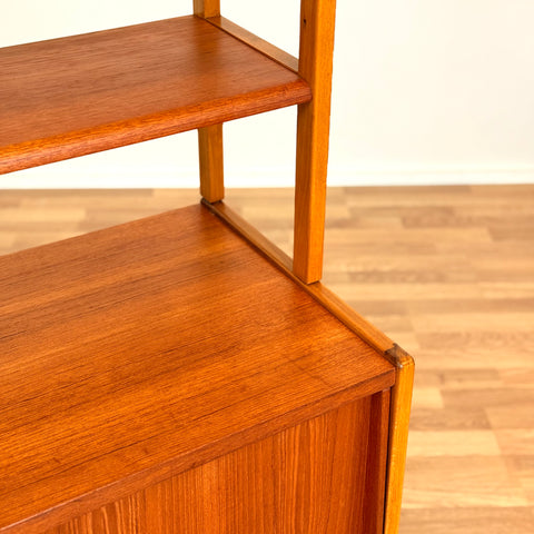 Bookshelf in teak & beech by B. Fridhagen
