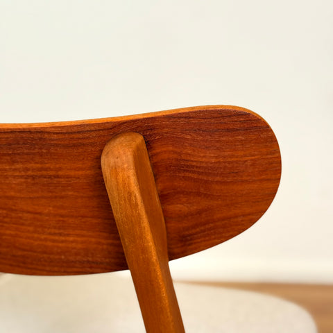 Set of 8 dining chairs in teak & beech, 1950s-60s, Denmark