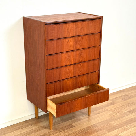 Chest of 6 drawers in teak, 1950s-60s, Denmark - Beyo Vintage