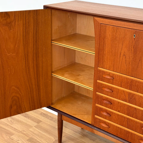 Highboard in teak by Omann Jun, 1950s-60s, Denmark - Beyo Vintage