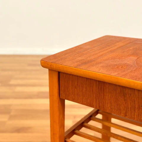 Side table in teak & beech, 1950s-60s, Sweden