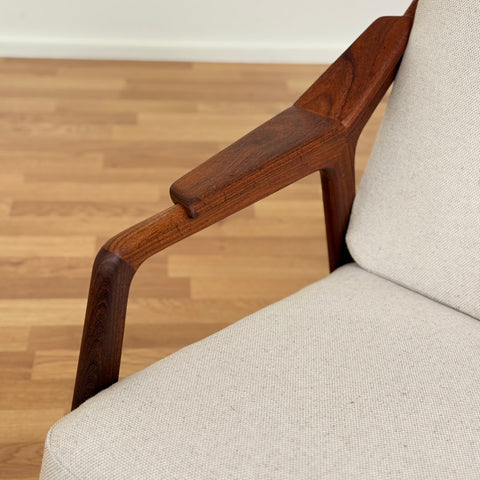 Armchair in solid teak by H. Brockmann-Petersen, 1950s-60s Denmark