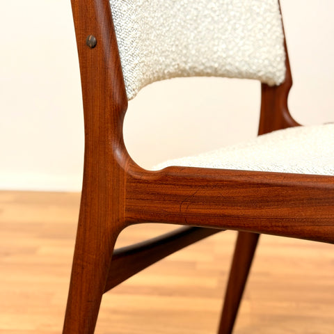 Set of 4 dining chairs in solid walnut, by Erik Buch, 1950s-60s, Denmark
