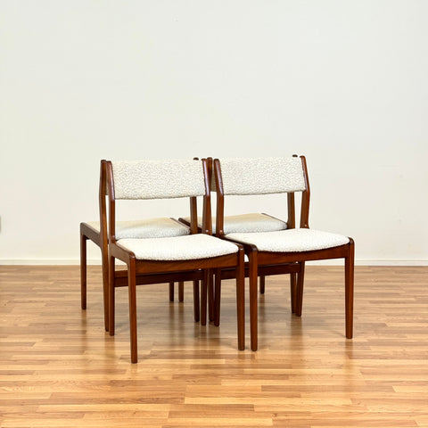 Set om 4 matstolar i teak, 1950-60-tal, Danmark