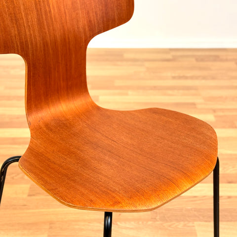 Single dining chair made of teak by Fritz Hansen, 1950s-60s, Denmark
