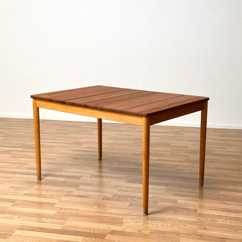 Dining table in solid teak & beech by Hagafors, 1950s-60s, Sweden - Beyo Vintage