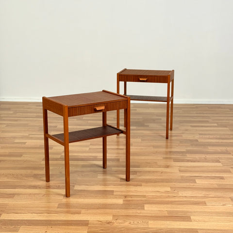 Set of 2 bedside tables in teak, 1950s-60s, Sweden