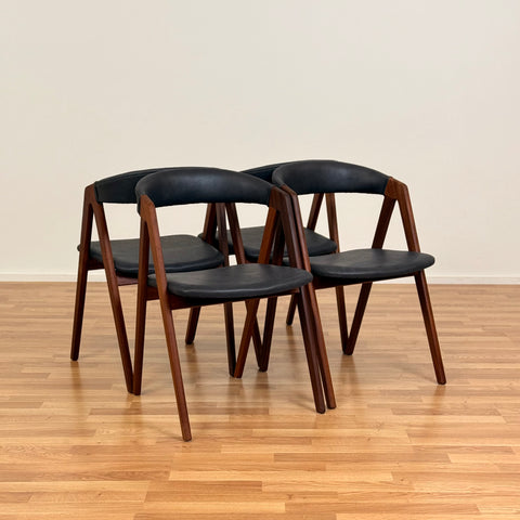 Set of 4 dining chairs in teak by Thomas Harlev for Farstrup, 1950s-60s, Denmark - Beyo Vintage