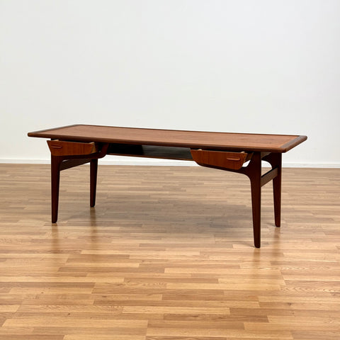 Coffee table with 4 drawers in teak, 1950s-60s, Denmark - Beyo Vintage
