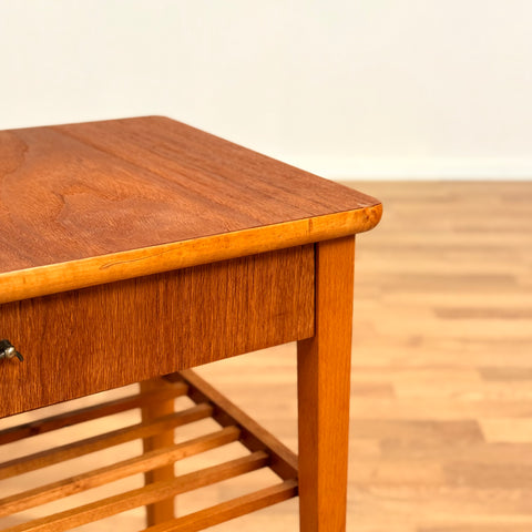 Side table in teak & beech, 1950s-60s, Sweden
