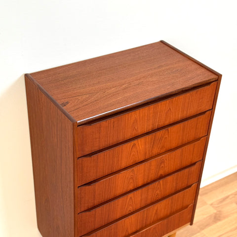 Chest of 6 drawers in teak, 1950s-60s, Denmark - Beyo Vintage