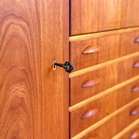 Highboard in teak by Omann Jun, 1950s-60s, Denmark - Beyo Vintage
