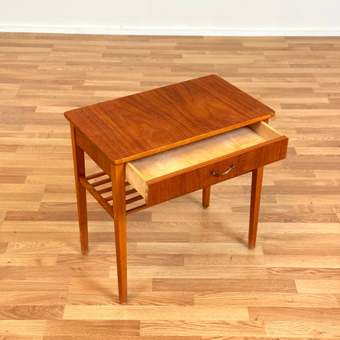 Side table in teak & beech, 1950s-60s, Sweden