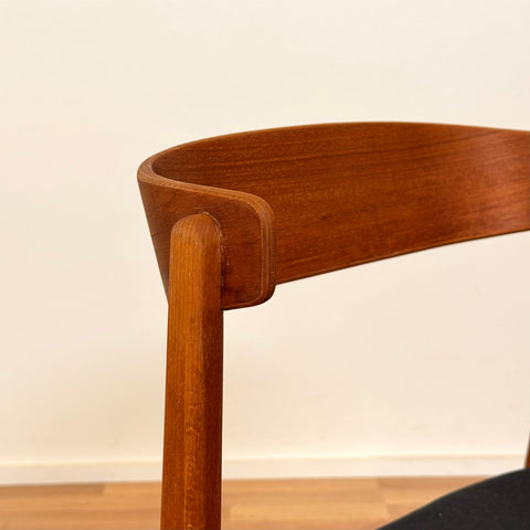 Set om 6 matstolar i teak och bok av Thomas Harlev för Farstrup, modell 206, 1950-60-tal, Danmark