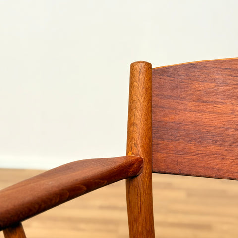 Set of 4 dining chairs in teak & oak, by Borge Mogensen, 1950s-60s, Denmark