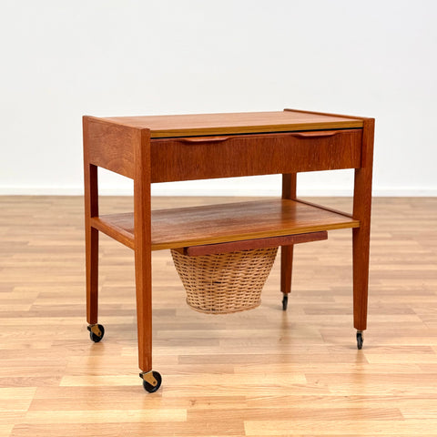 Side table / Sewing table in teak, 1950s-60s, Denmark - Beyo Vintage