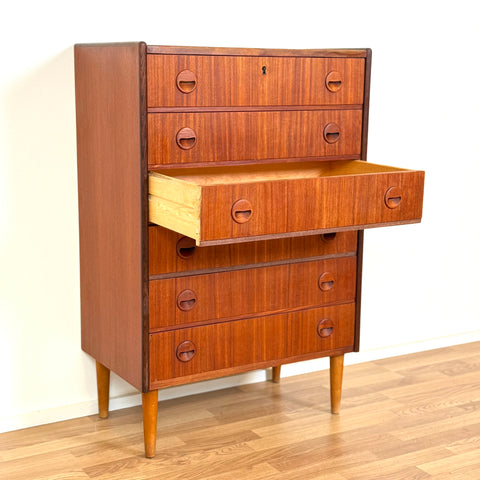 Chest of 6 drawers in teak by Kai Kristiansen, 1950s-60s, Denmark - Beyo Vintage