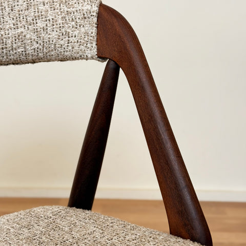 Set of 8 dining chairs in walnut by Kai Kristiansen, 1950s-60s, Denmark - Beyo Vintage