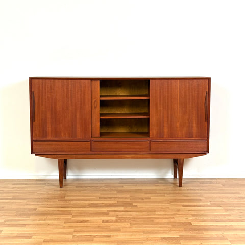 Highboard in teak, 1950s-60s, Denmark - Beyo Vintage