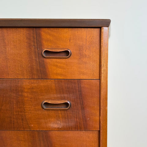 Chest of 6 drawers in walnut, 1950-60s, Denmark - Beyo Vintage