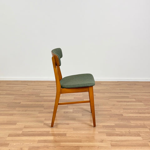 Set of 6 dining chairs in beech & teak, Farstrup, Denmark - Beyo Vintage