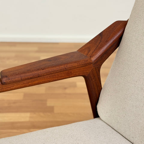 Armchair in solid teak by H. Brockmann-Petersen, 1950s-60s Denmark
