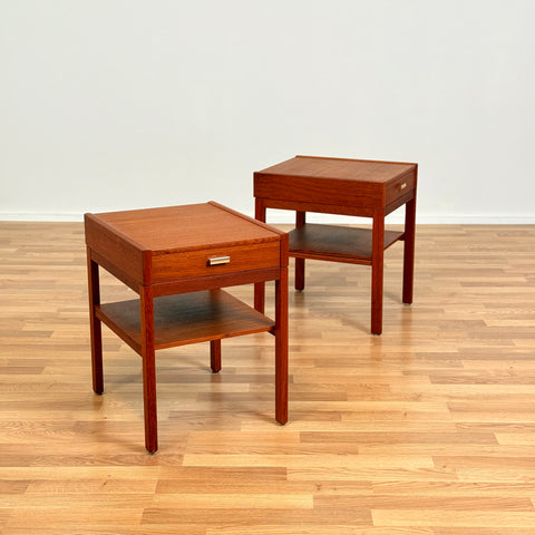 Set of 2 bedside tables in teak, 1950s-60s, Sweden