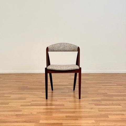 Set of 8 dining chairs in walnut by Kai Kristiansen, 1950s-60s, Denmark - Beyo Vintage