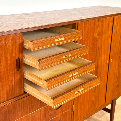 Highboard in teak, 1950s-60s, Denmark - Beyo Vintage