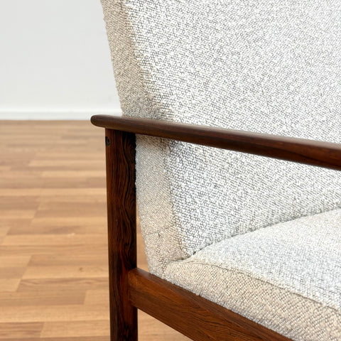 Armchair in bouclé & santos rosewood, 1950s-60s - Beyo Vintage