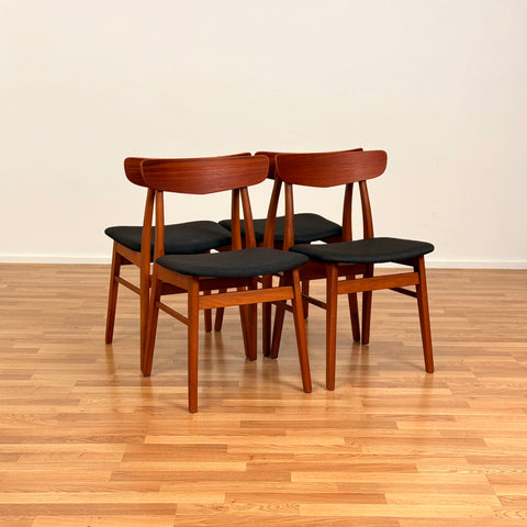 Set of 4 dining chairs in teak & beech by Findahl, 1950s-60s, Denmark