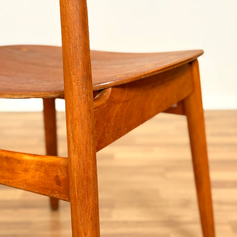 Set of 4 dining chairs in teak & beech, Sven-Erik Fryklund, Hagafors Stolfabrik, Nässjö, 1950s-60s, Sweden
