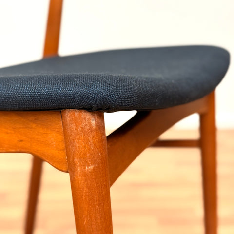 Set om 6 matstolar i teak och bok av Thomas Harlev för Farstrup, modell 206, 1950-60-tal, Danmark