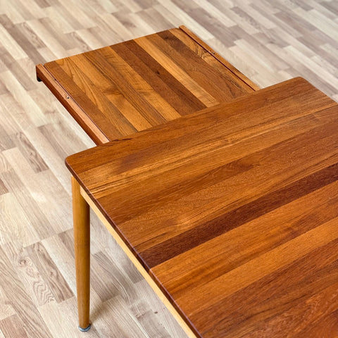 Dining table in solid teak & beech by Hagafors, 1950s-60s, Sweden - Beyo Vintage