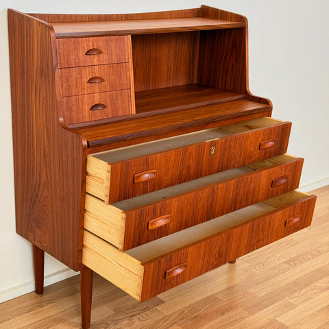 Secretary desk in teak, 1950s-60s, Denmark - Beyo Vintage