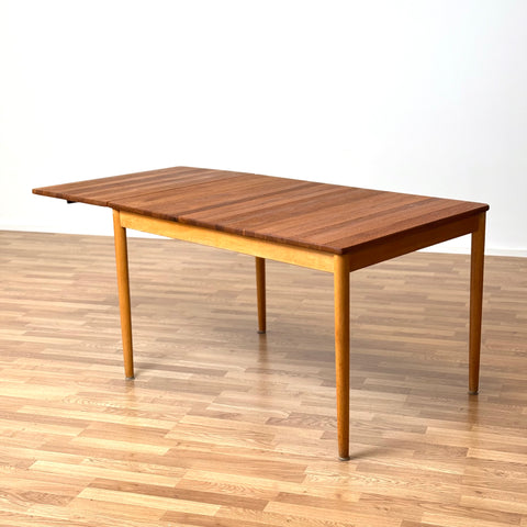 Dining table in solid teak & beech by Hagafors, 1950s-60s, Sweden - Beyo Vintage