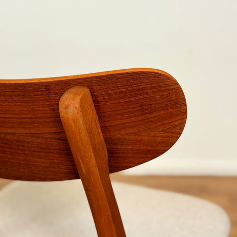 Set of 8 dining chairs in teak & beech, 1950s-60s, Denmark