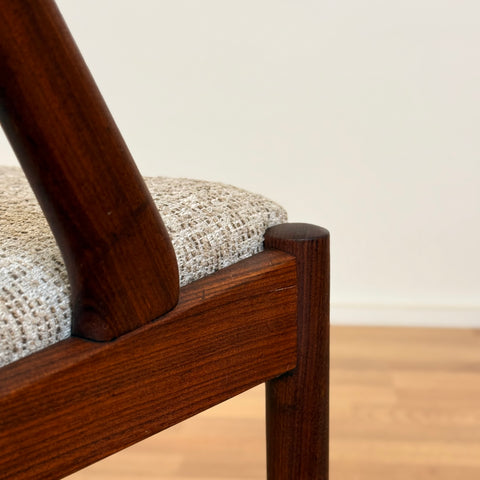 Set of 8 dining chairs in walnut by Kai Kristiansen, 1950s-60s, Denmark - Beyo Vintage