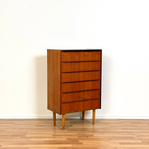 Chest of 6 drawers in teak by Hanbjerg møbelfabrik, 1950s-60s, Denmark - Beyo Vintage