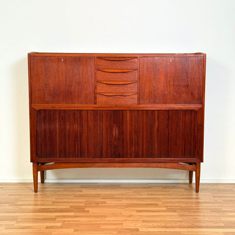 Highboard in teak by Ahlström Osakeyhtiö Warkaus, 1950s-60s, Finland - Beyo Vintage