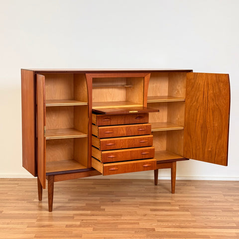 Highboard in teak by Omann Jun, 1950s-60s, Denmark - Beyo Vintage