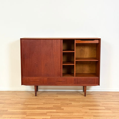 Highboard in teak, 1950s-60s, Denmark - Beyo Vintage